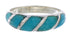Authentic Sterling Silver Southwest Turquoise Inlay Jewelry Ring Size 5-1/4 AX87748